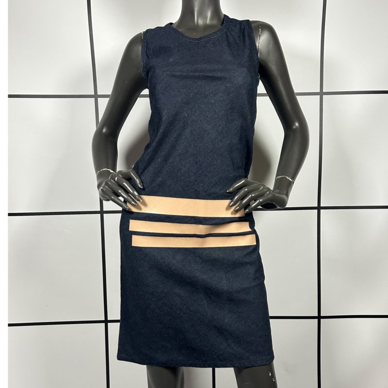 S/S1997 Helmut Lang Denim 3-Stripe Sleeveless Midi Dress