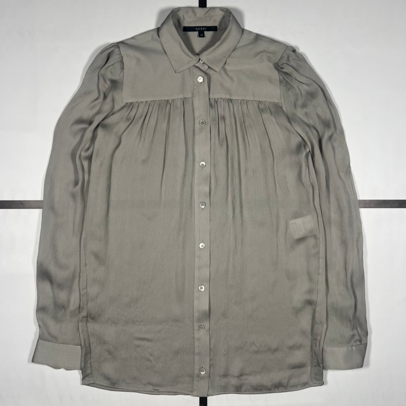 |[ A/W2011 Gucci Crepe Silk Button Up Shirt ]|