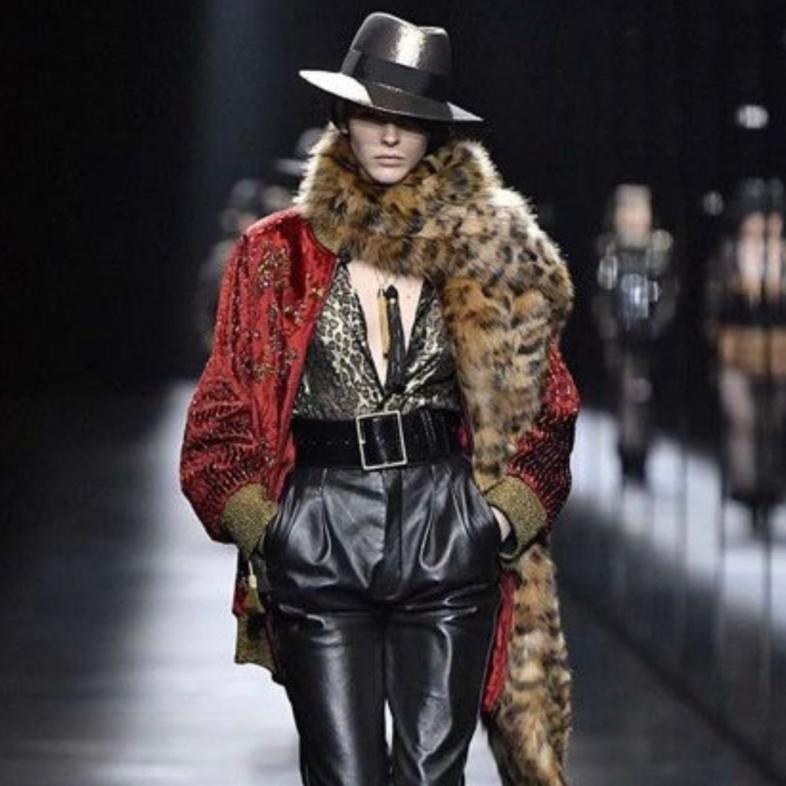 A/W2019 Saint Laurent Runway Burnout Leopard Silk-Blend Button Up Shirt - Image 3