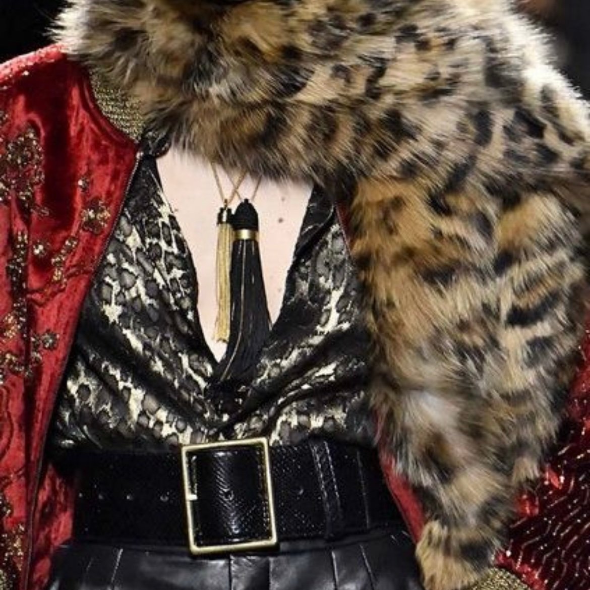 A/W2019 Saint Laurent Runway Burnout Leopard Silk-Blend Button Up Shirt - Image 7