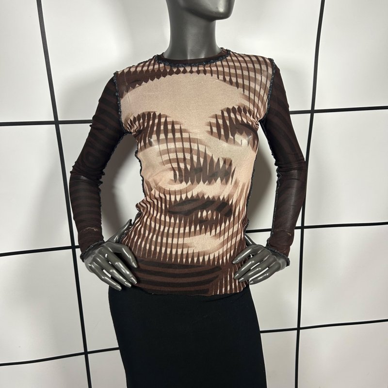 2001 Jean Paul Gaultier Marlene Dietrich Mesh Longsleeve
