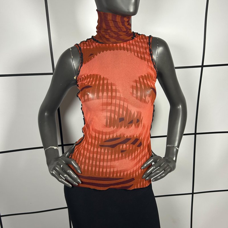 2001 Jean Paul Gaultier Marlene Dietrich Mesh Turtle Neck
