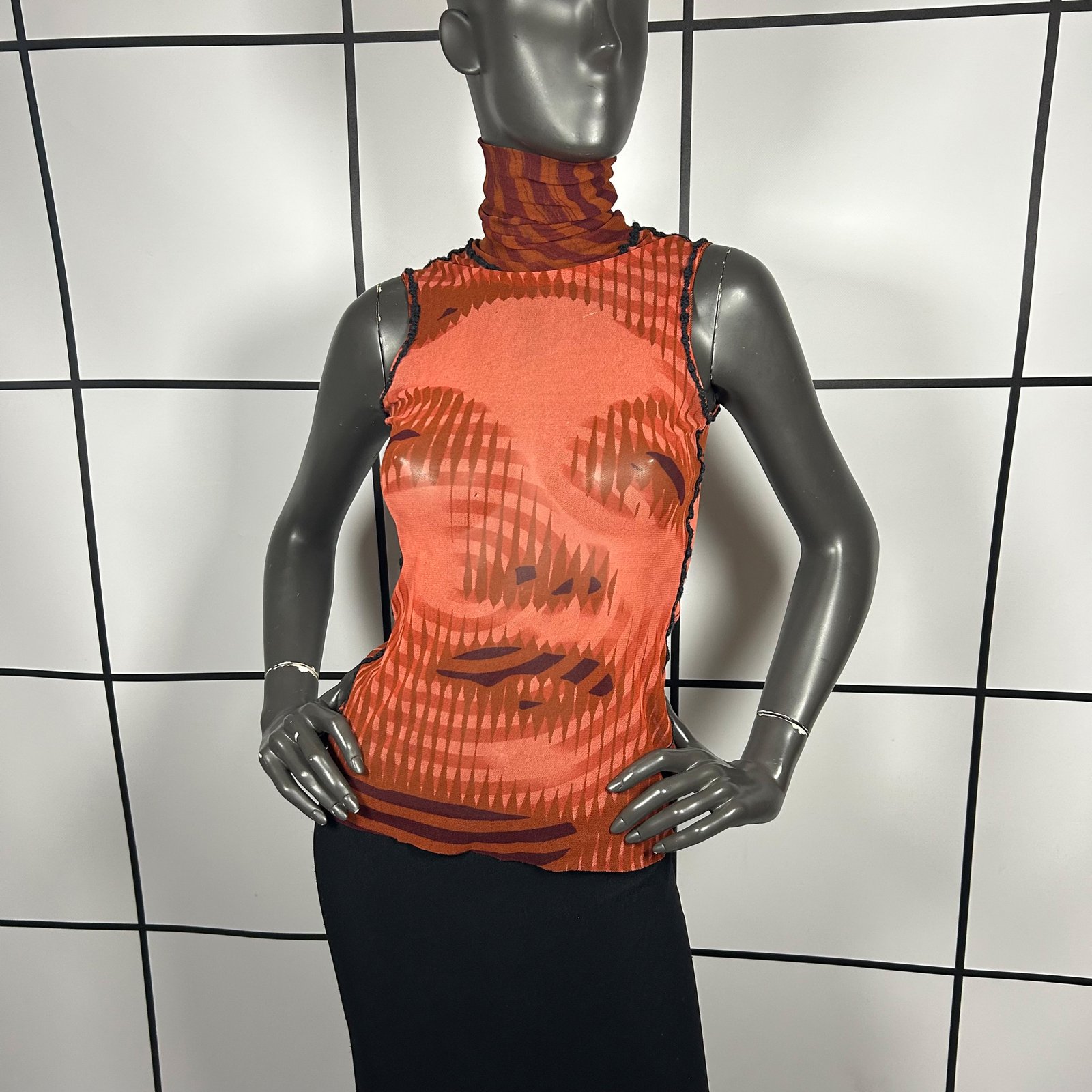 2001 Jean Paul Gaultier Marlene Dietrich Mesh Turtle Neck - Image 2