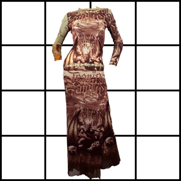 S/S2001 Jean Paul Gaultier Gargoyle Satan Top & Skirt