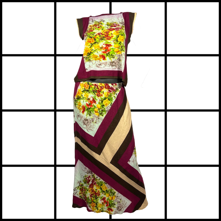 2000s Jean Paul Gaultier Abstract Flower Print Set
