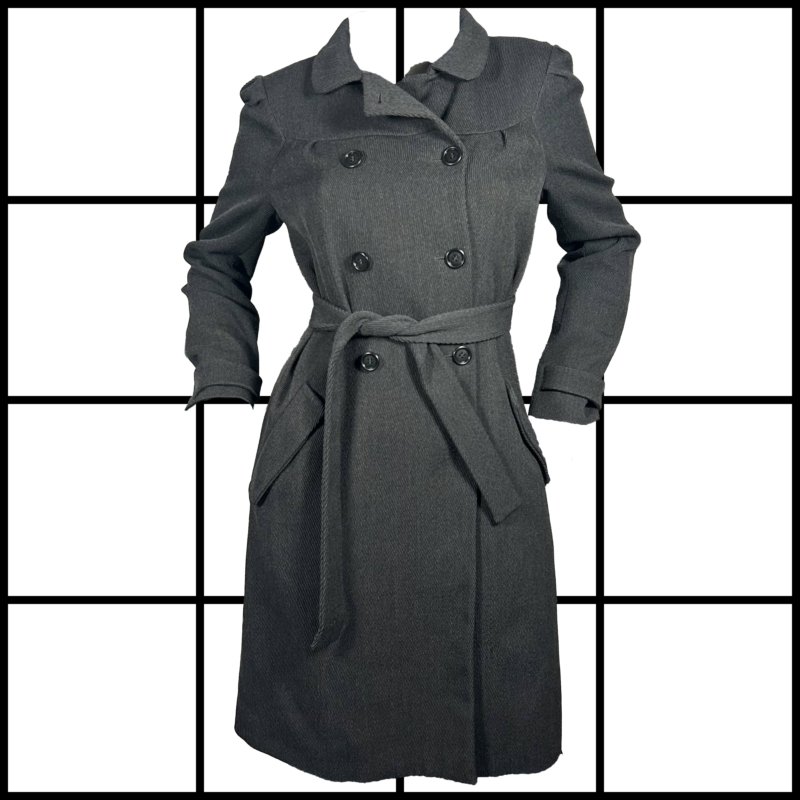 |[ 2000s Miu Miu Doube Breasted Wool Trench Coat ]|