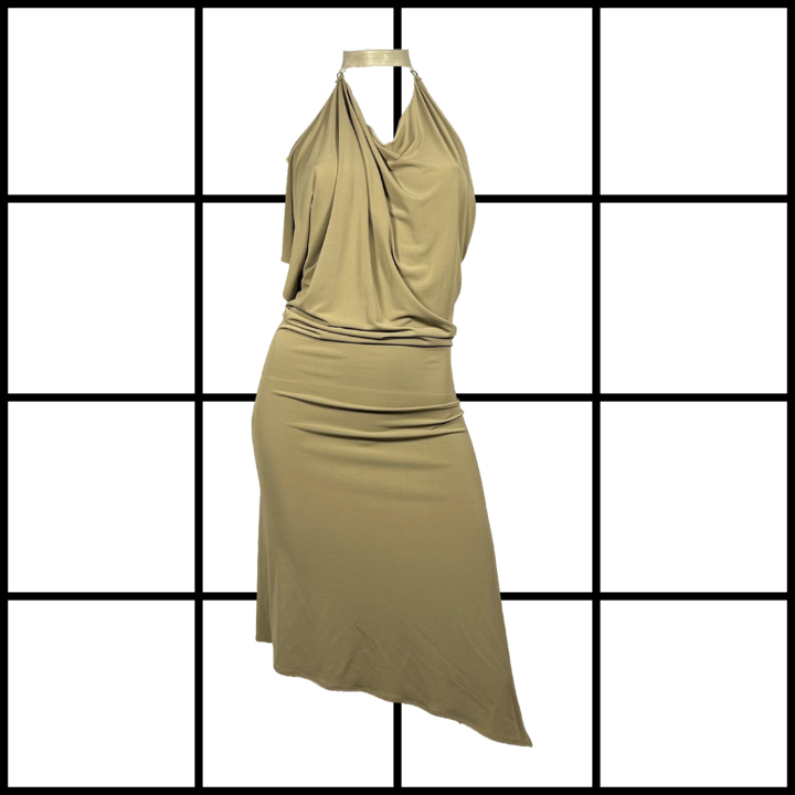 2000s Plein Sud Open Back Leather Choker Dress