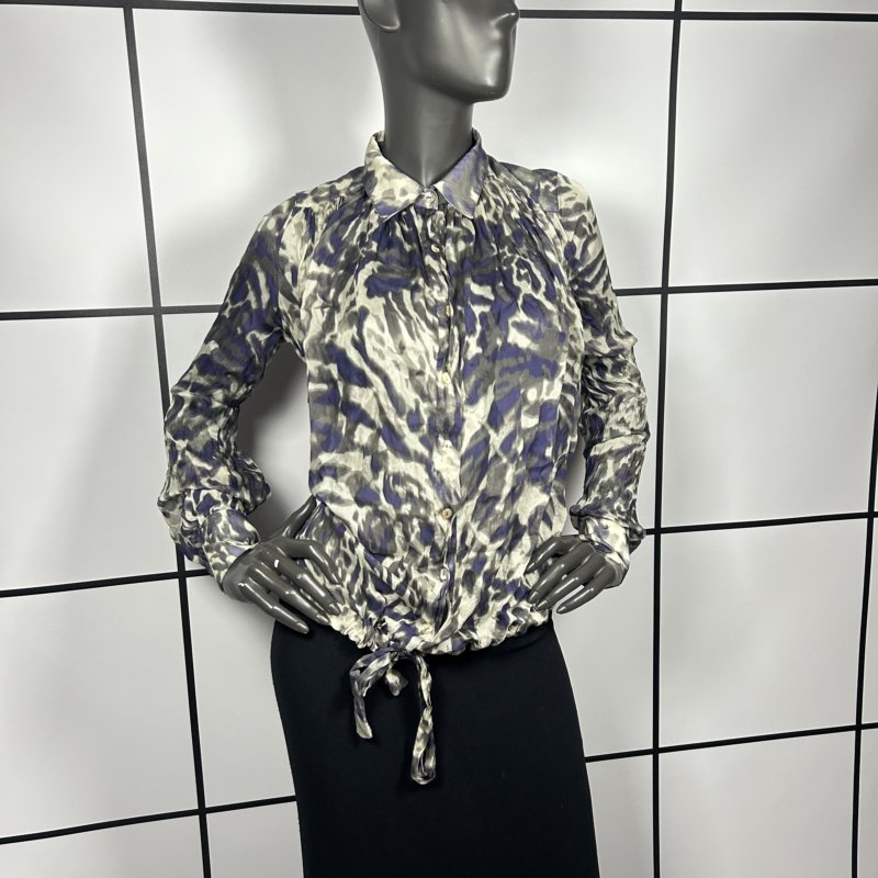 |[ 2000s Plein Sud Silk Camouflage Button Up Top ]|