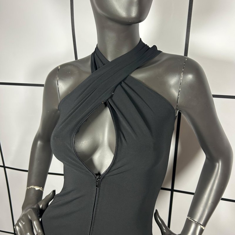 |[ 2000s Plein Sud Sleevless Drape Vest With Knot ]|