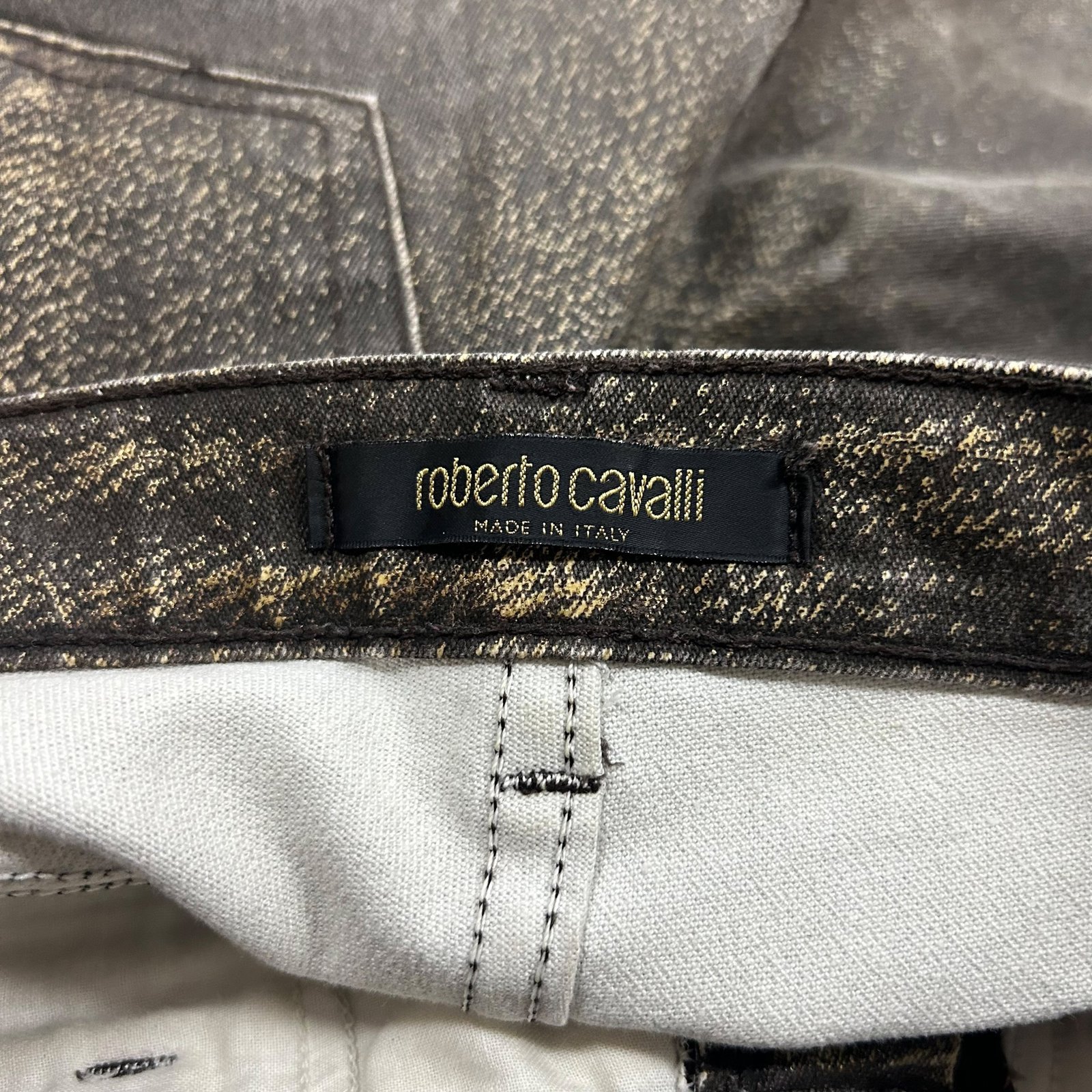 2000s Roberto Cavalli Faded Scorched Earth Jeans - Image 10