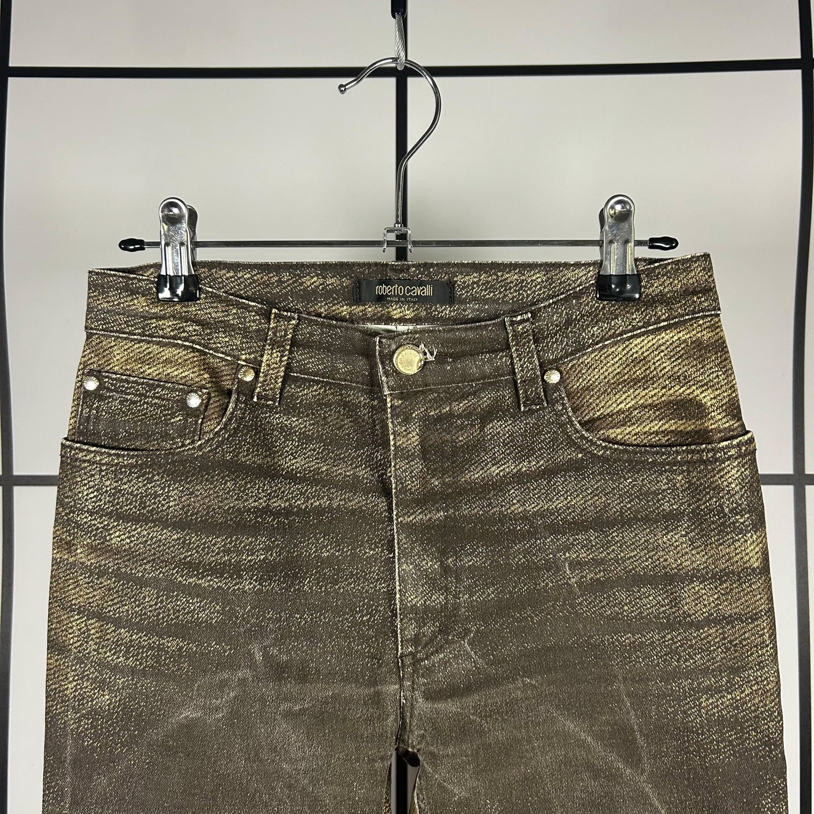 2000s Roberto Cavalli Faded Scorched Earth Jeans - Image 2