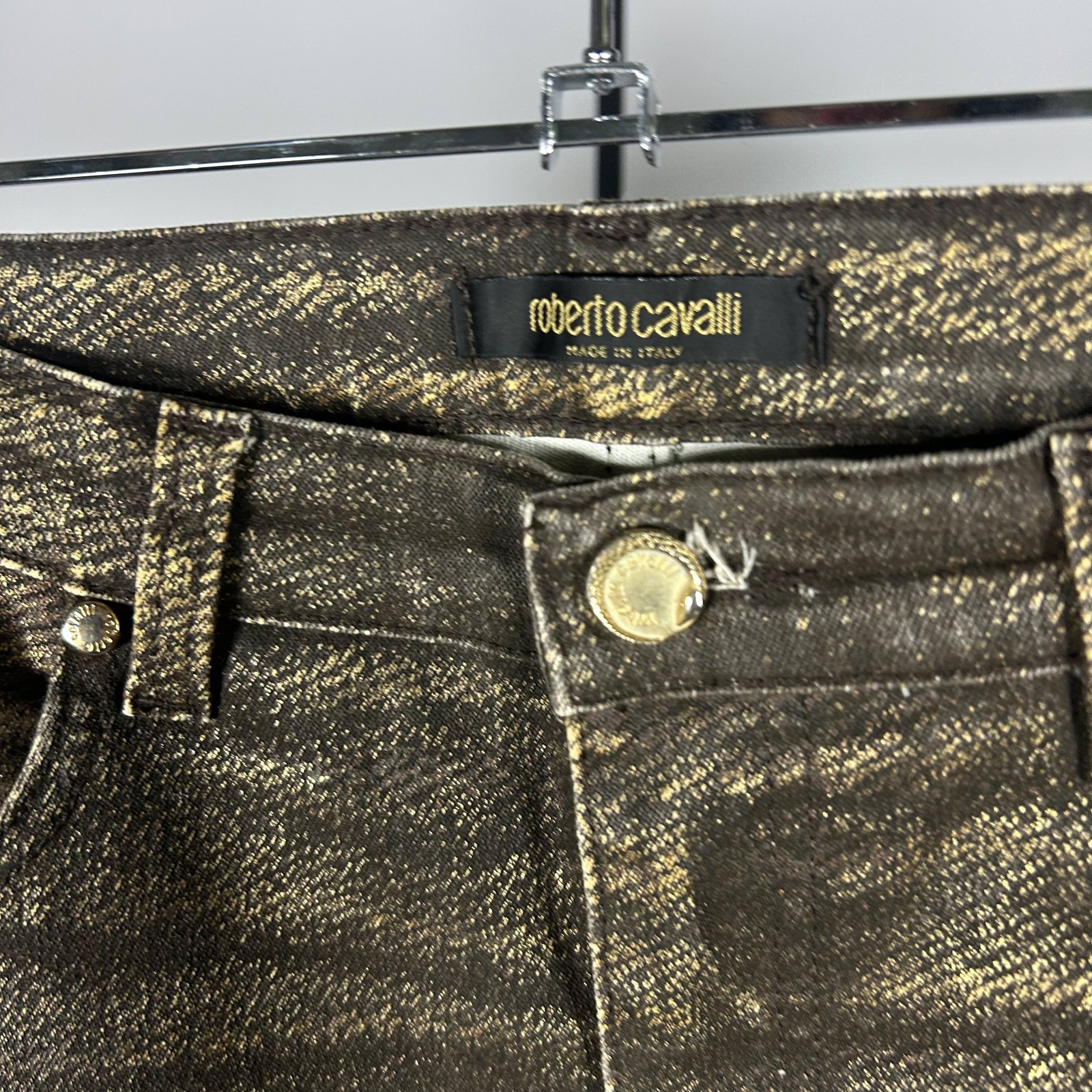2000s Roberto Cavalli Faded Scorched Earth Jeans - Image 6
