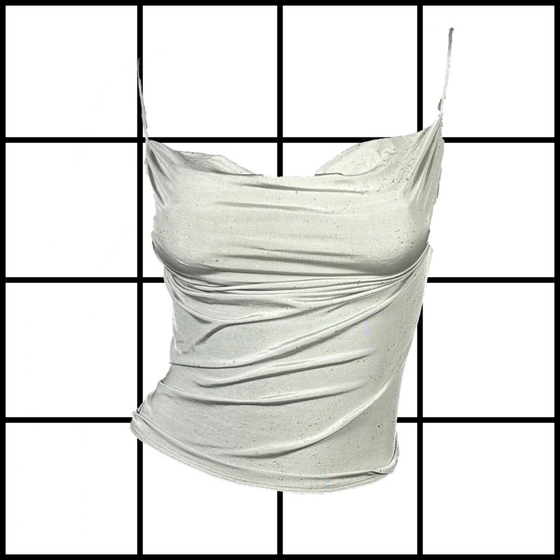 |[ 2000s Roberto Cavalli Grey Glitter Top ]|