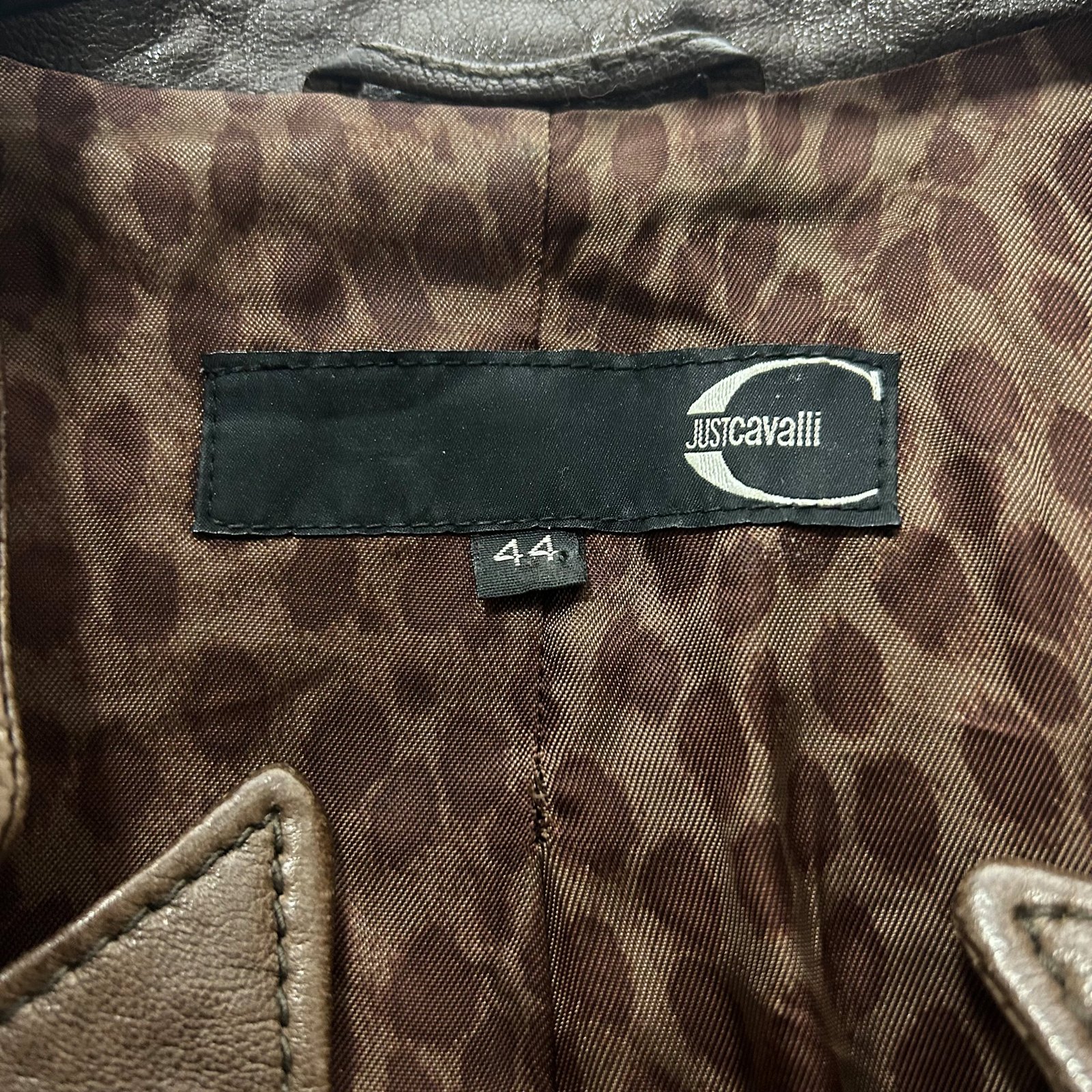 A/W2009 Just Cavalli Brown Leather Blazer Jacket - Image 10