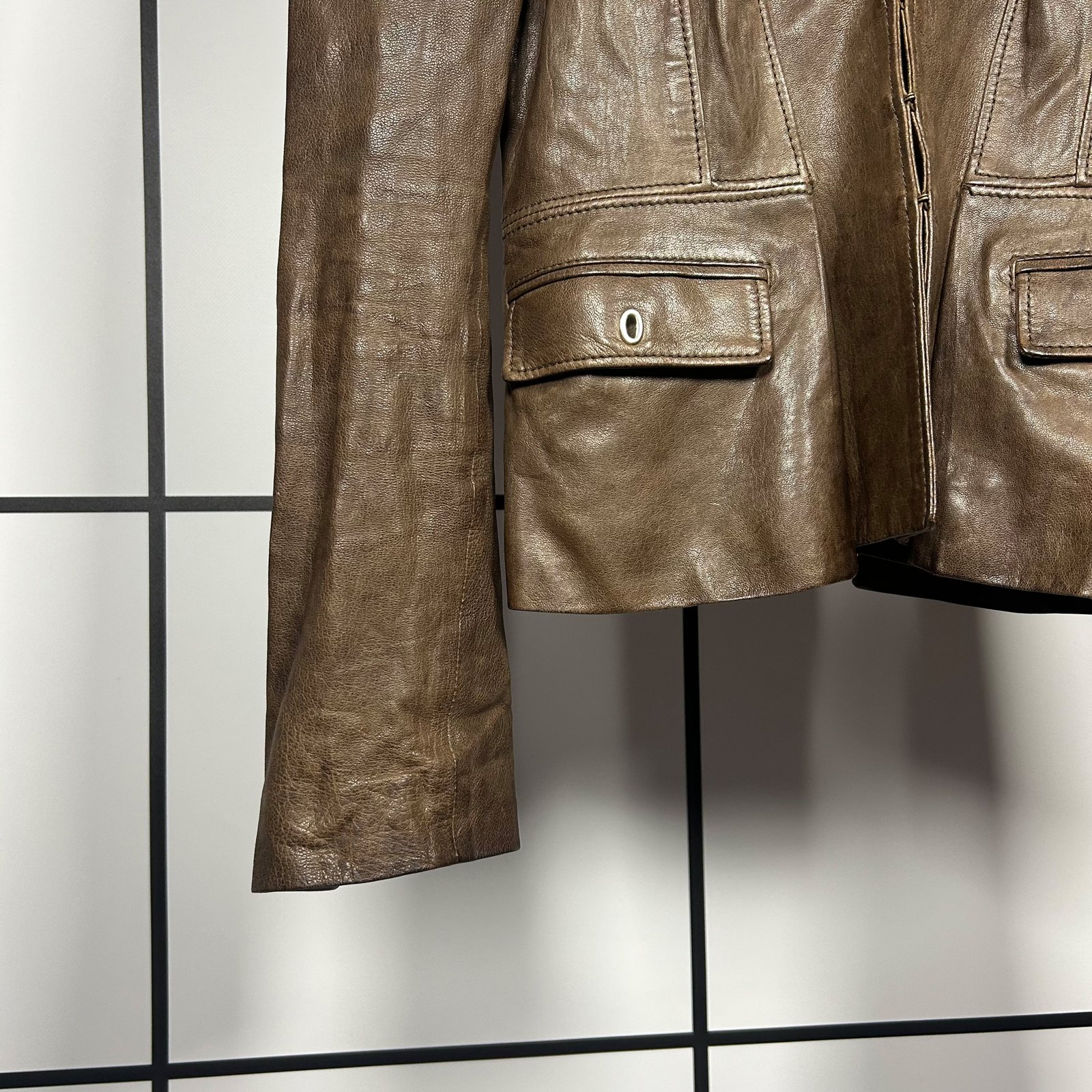 A/W2009 Just Cavalli Brown Leather Blazer Jacket - Image 7