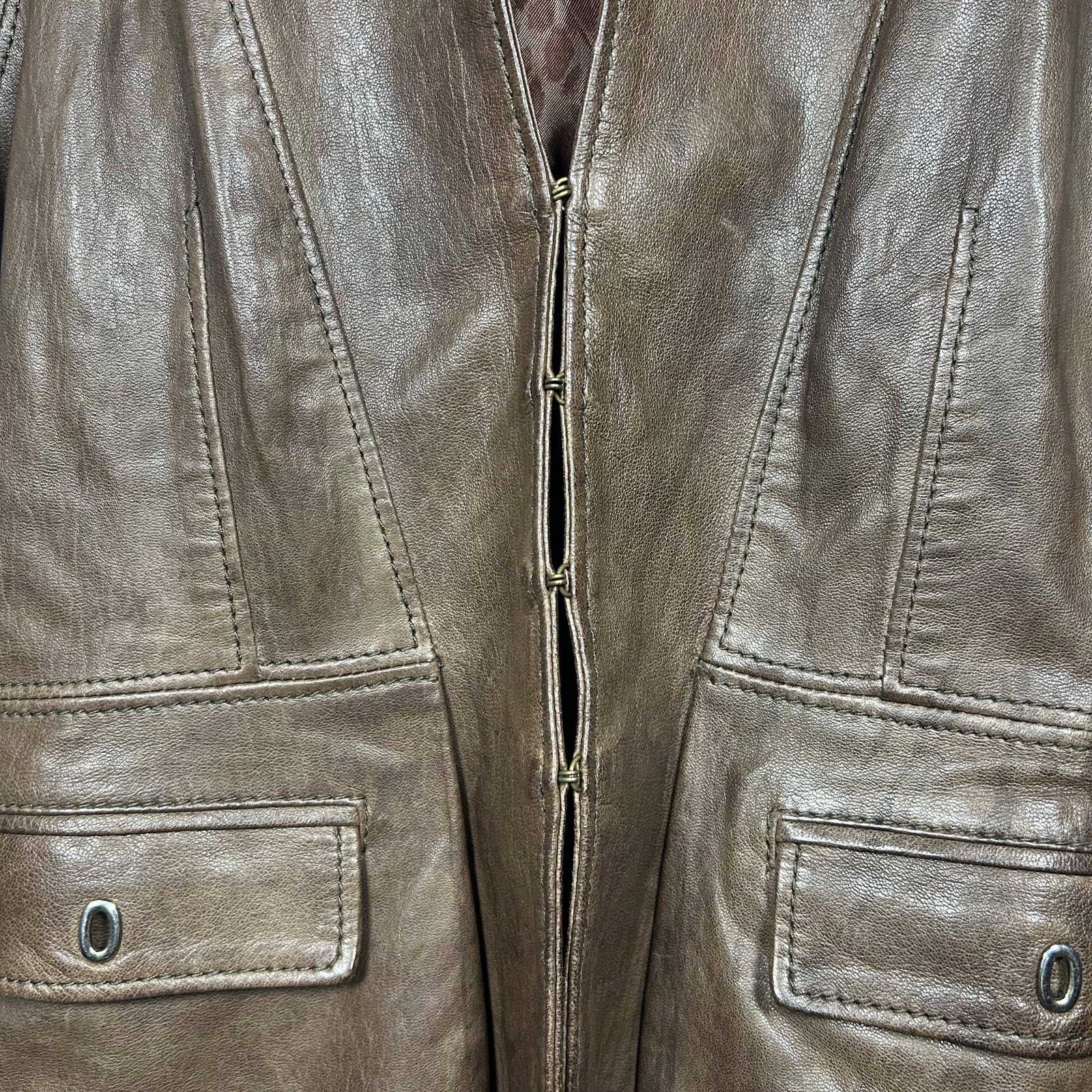 A/W2009 Just Cavalli Brown Leather Blazer Jacket - Image 6