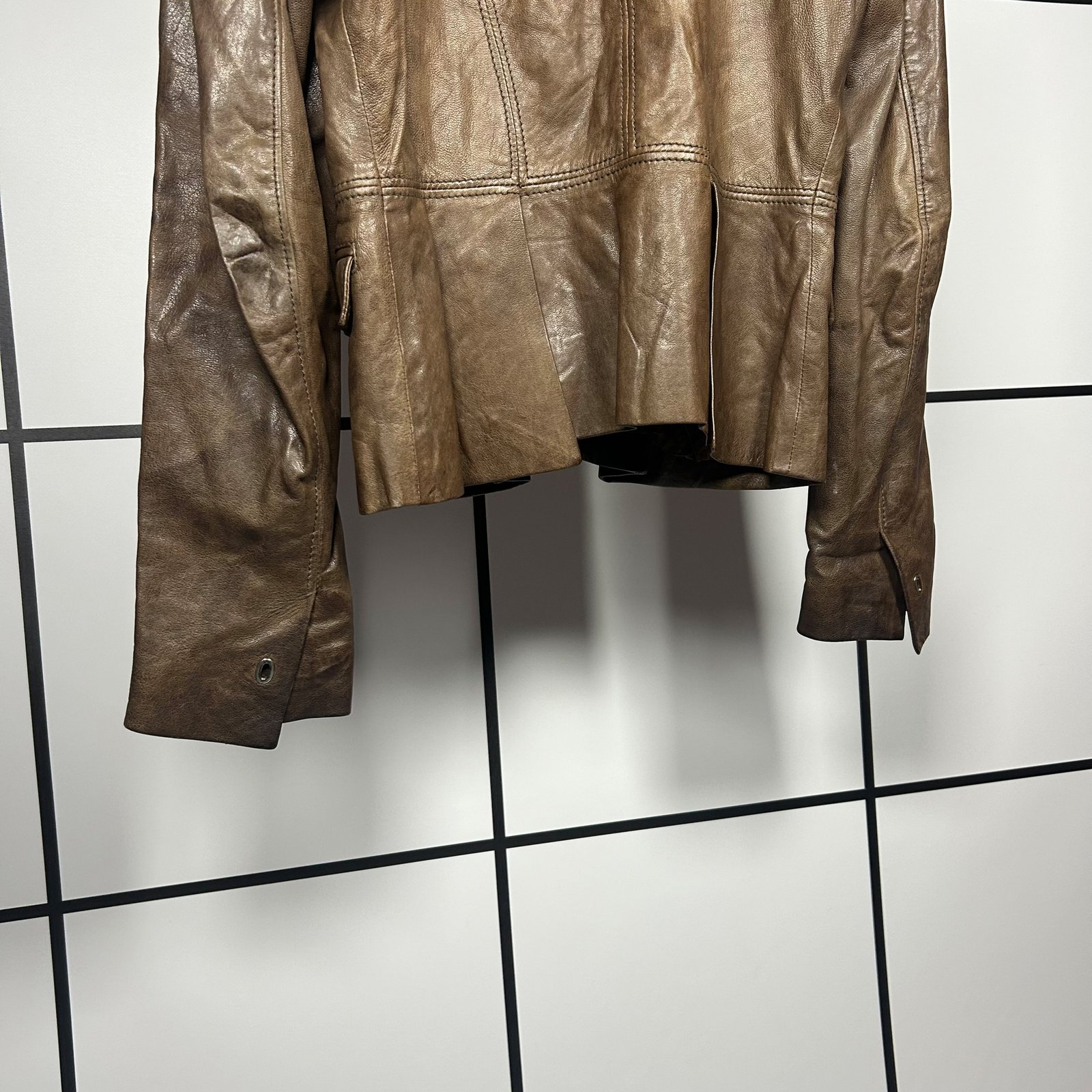 A/W2009 Just Cavalli Brown Leather Blazer Jacket - Image 3