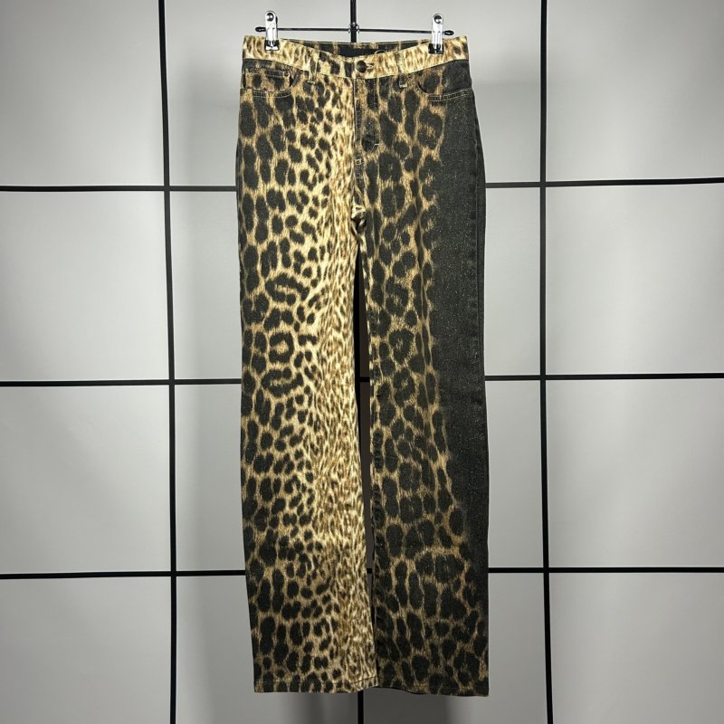 |[ 2000s Roberto Cavalli Leopard Straight Leg Jeans ]|