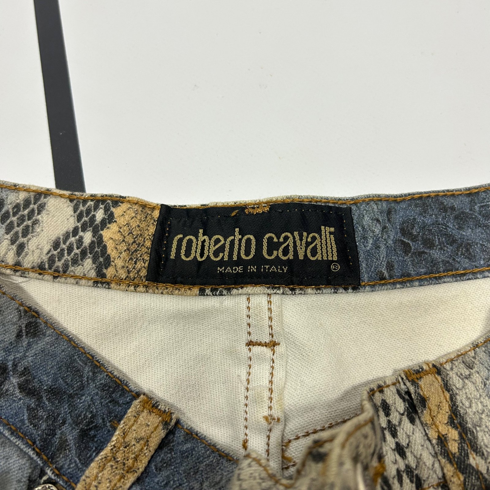 A/W1998 Roberto Cavalli Runway Reptile Print Jeans - Image 5