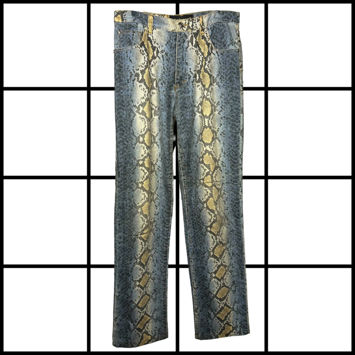 A/W1998 Roberto Cavalli Runway Reptile Print Jeans
