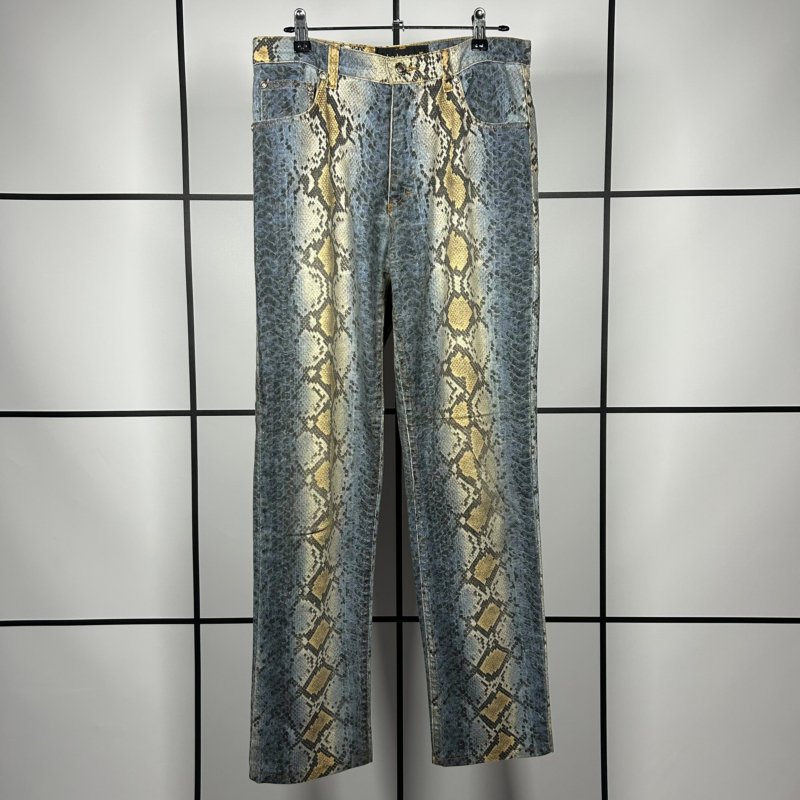 |[ A/W1998 Roberto Cavalli Runway Reptile Print Jeans ]|