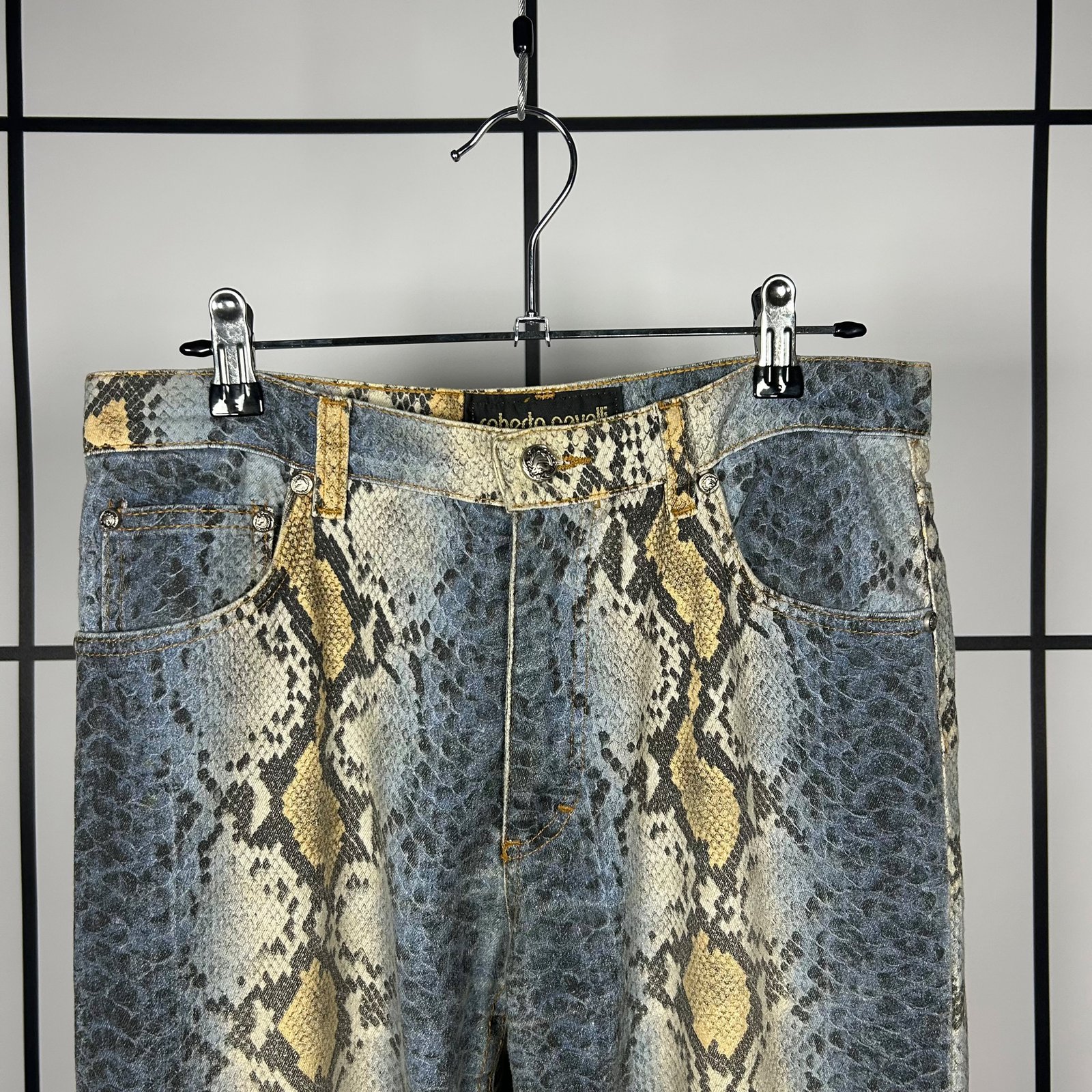 A/W1998 Roberto Cavalli Runway Reptile Print Jeans - Image 3