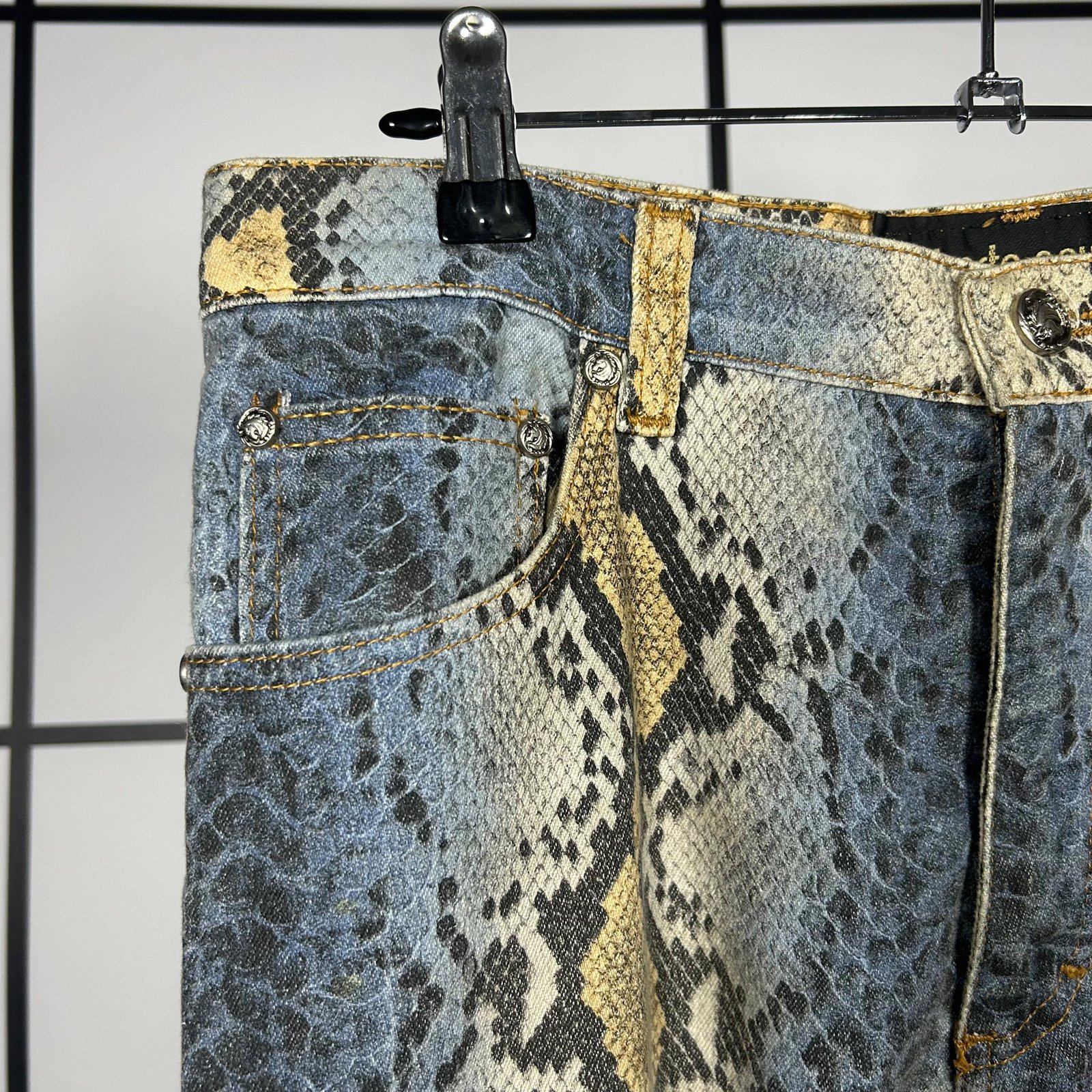 A/W1998 Roberto Cavalli Runway Reptile Print Jeans - Image 2