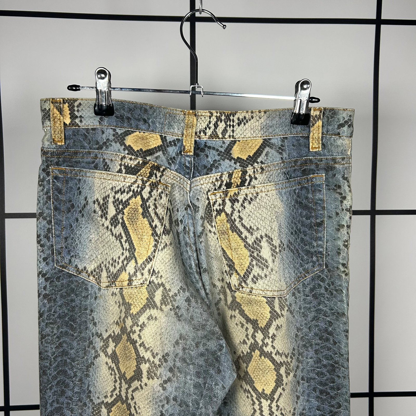 A/W1998 Roberto Cavalli Runway Reptile Print Jeans - Image 4