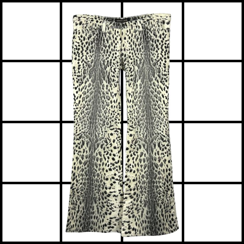 |[ 2000s Roberto Cavalli Snow Leopard Print Jeans ]|