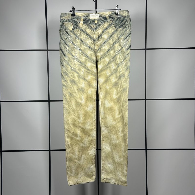 |[ 2000s Roberto Cavalli Sandy Sea Floor Water Reflection Jeans ]|