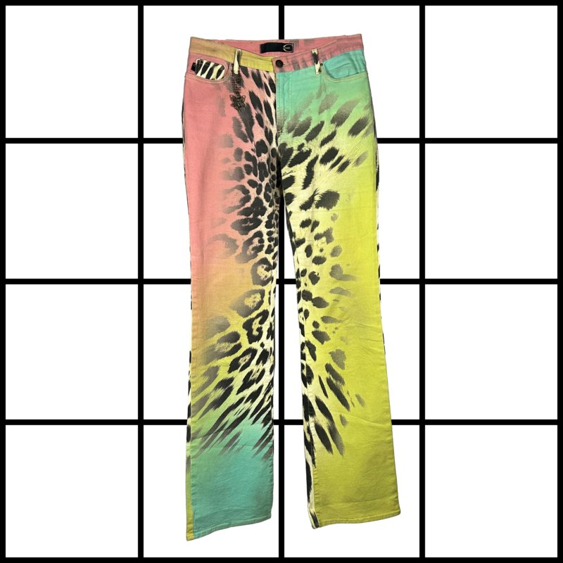 2000s Roberto Cavalli Hallucination Panther Print Pants