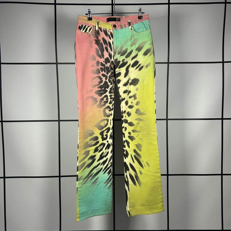 2000s Roberto Cavalli Hallucination Panther Print Pants