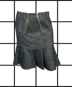 1990s Alaïa Double Zip Denim Skirt