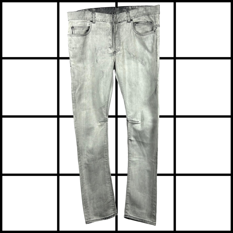 2010's Balmain Acid Wash Denim Jeans by Cristophe Decarnin