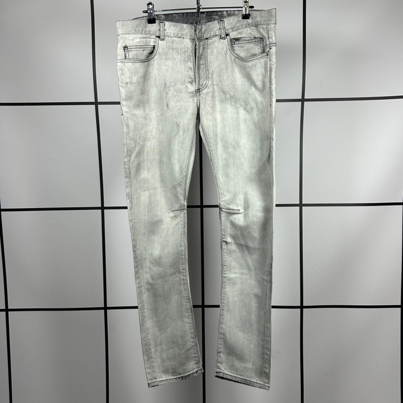 2010's Balmain Acid Wash Denim Jeans by Cristophe Decarnin