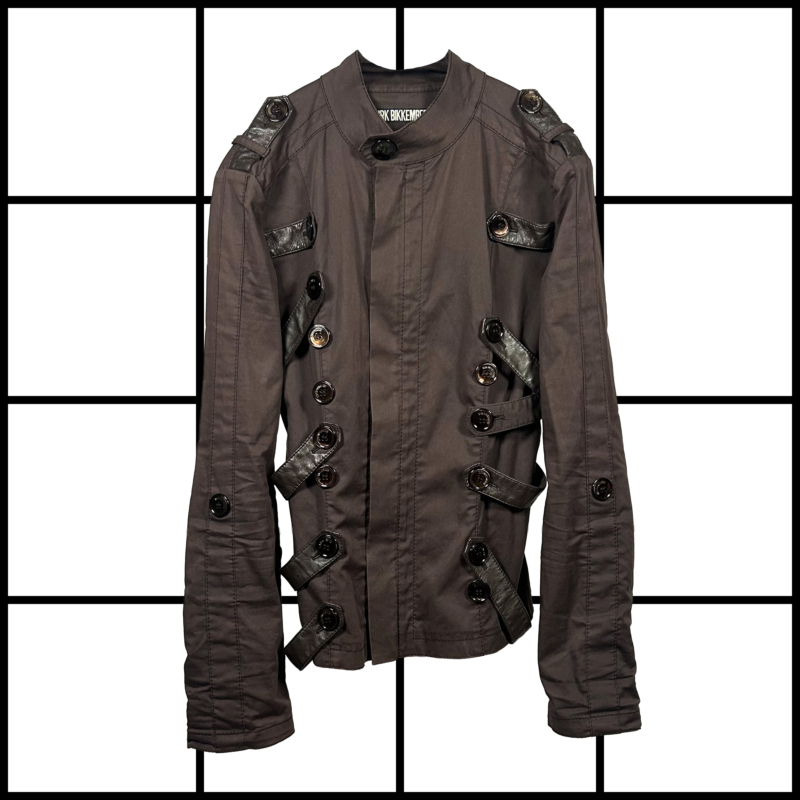 S/S2006 Bikkembergs Military Leather Bondage Strap Jacket