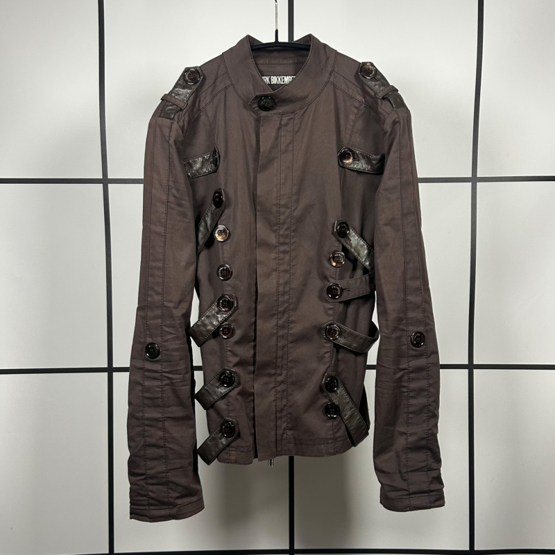 S/S2006 Bikkembergs Military Leather Bondage Strap Jacket