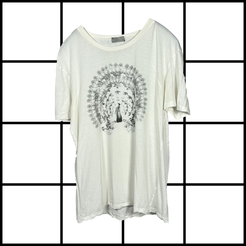 S/S2005 Dior Homme Peacock Print Shotsleeved T-Shirt by Hedi Slimane