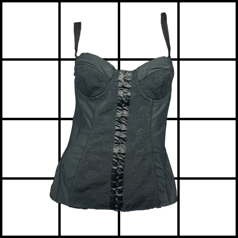 2000s Dolce & Gabbana Hook Corset Lace Top