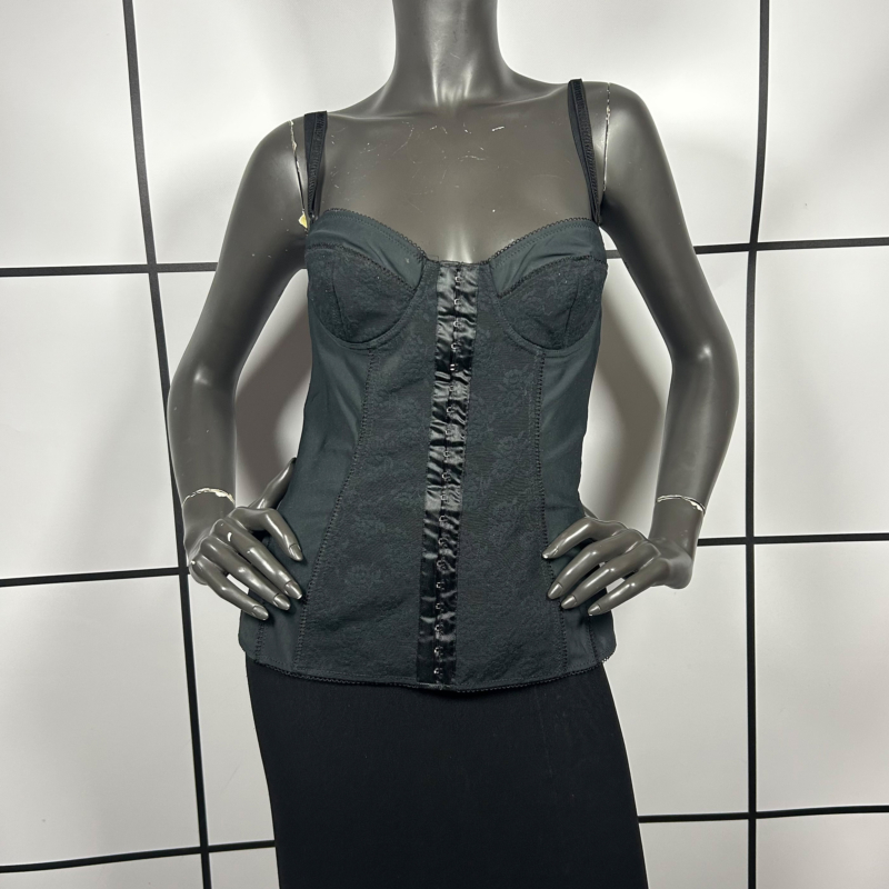 2000s Dolce & Gabbana Hook Corset Lace Top