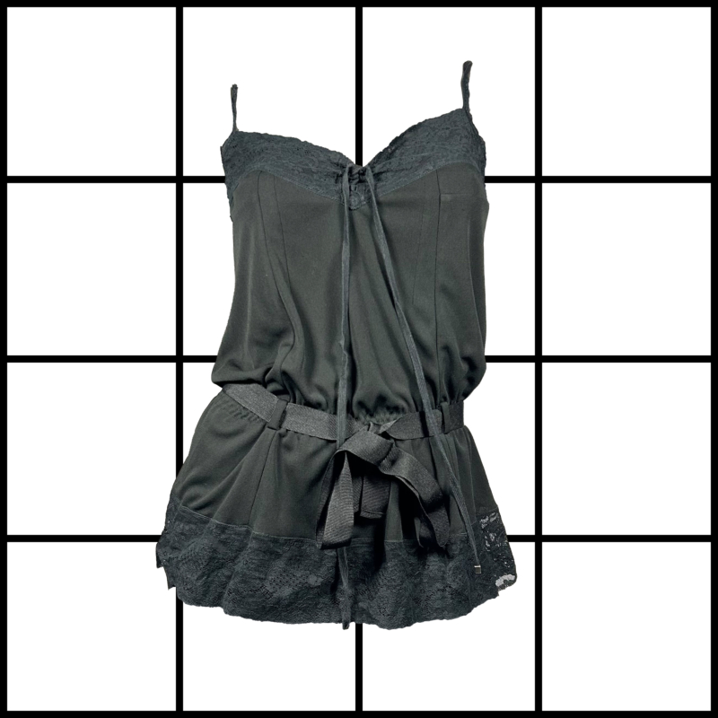 2000s Dolce & Gabbana Laced Mini Dress With Waist Strap