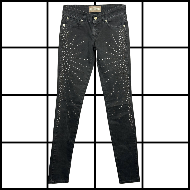 2010s Galliano Embellished Slim Fit Jeans