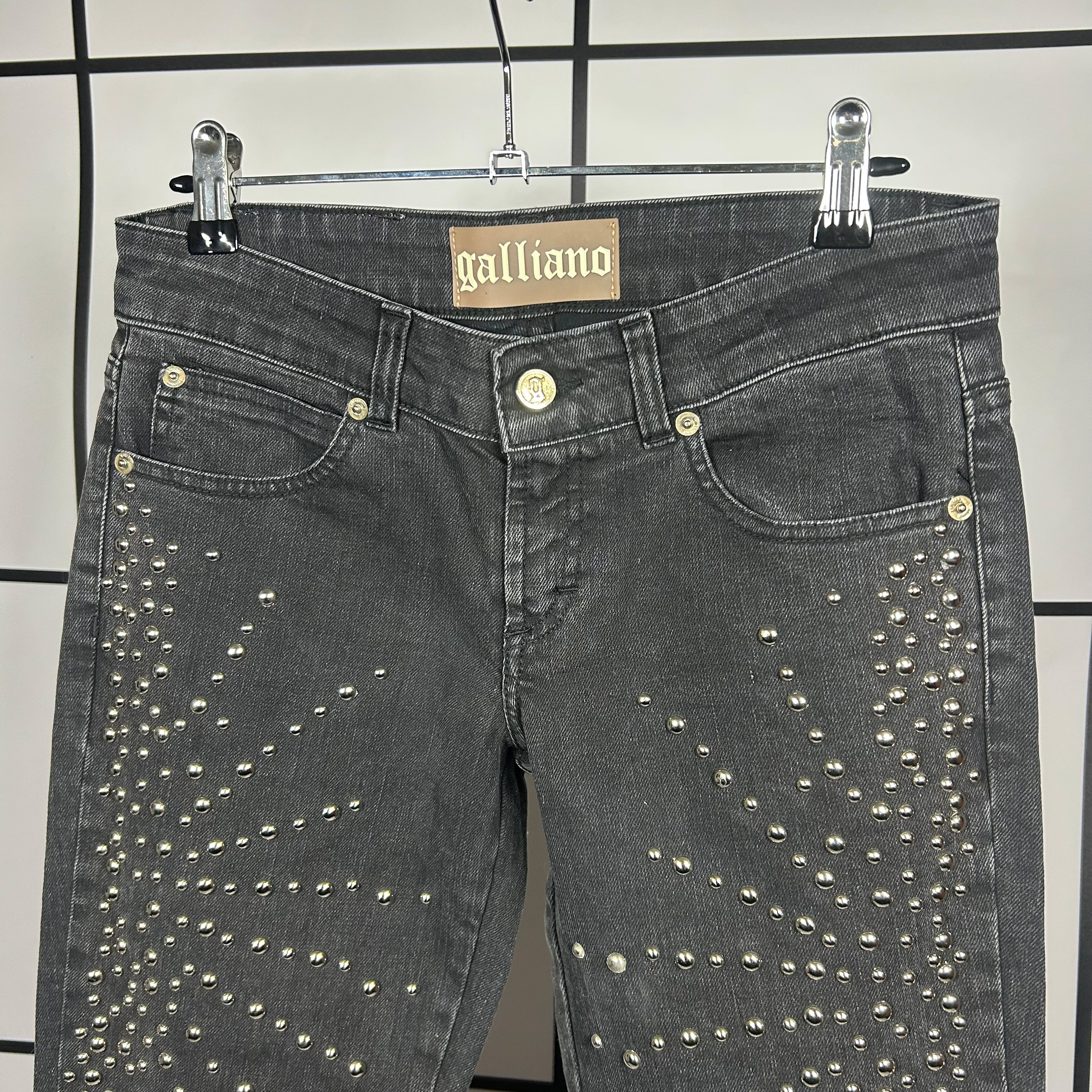 2010s Galliano Embellished Slim Fit Jeans - Image 2