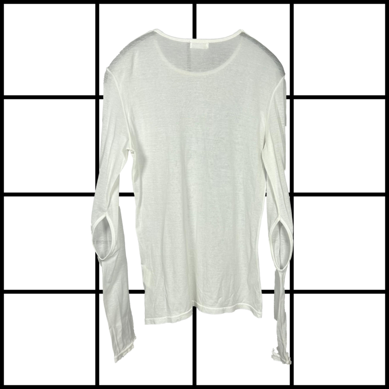 2000 Helmut Lang White Cotton Longslvee Open Elbow