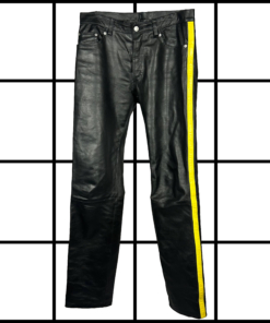 F/W1997 Helmut Lang Yellow Stripe Leather Jeans