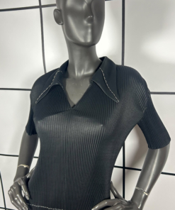 2000's Issey Miyake Pleated Formal Collar Shortsleeved Shirt - Image 2