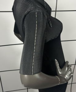 2000's Issey Miyake Pleated Formal Collar Shortsleeved Shirt - Image 5