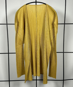 2000s Issey Miyake Pleats Please Mustard Cardigan