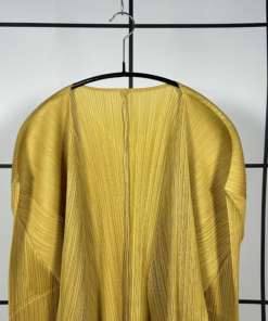 2000s Issey Miyake Pleats Please Mustard Cardigan - Image 2
