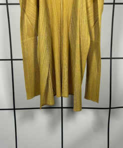 2000s Issey Miyake Pleats Please Mustard Cardigan - Image 3